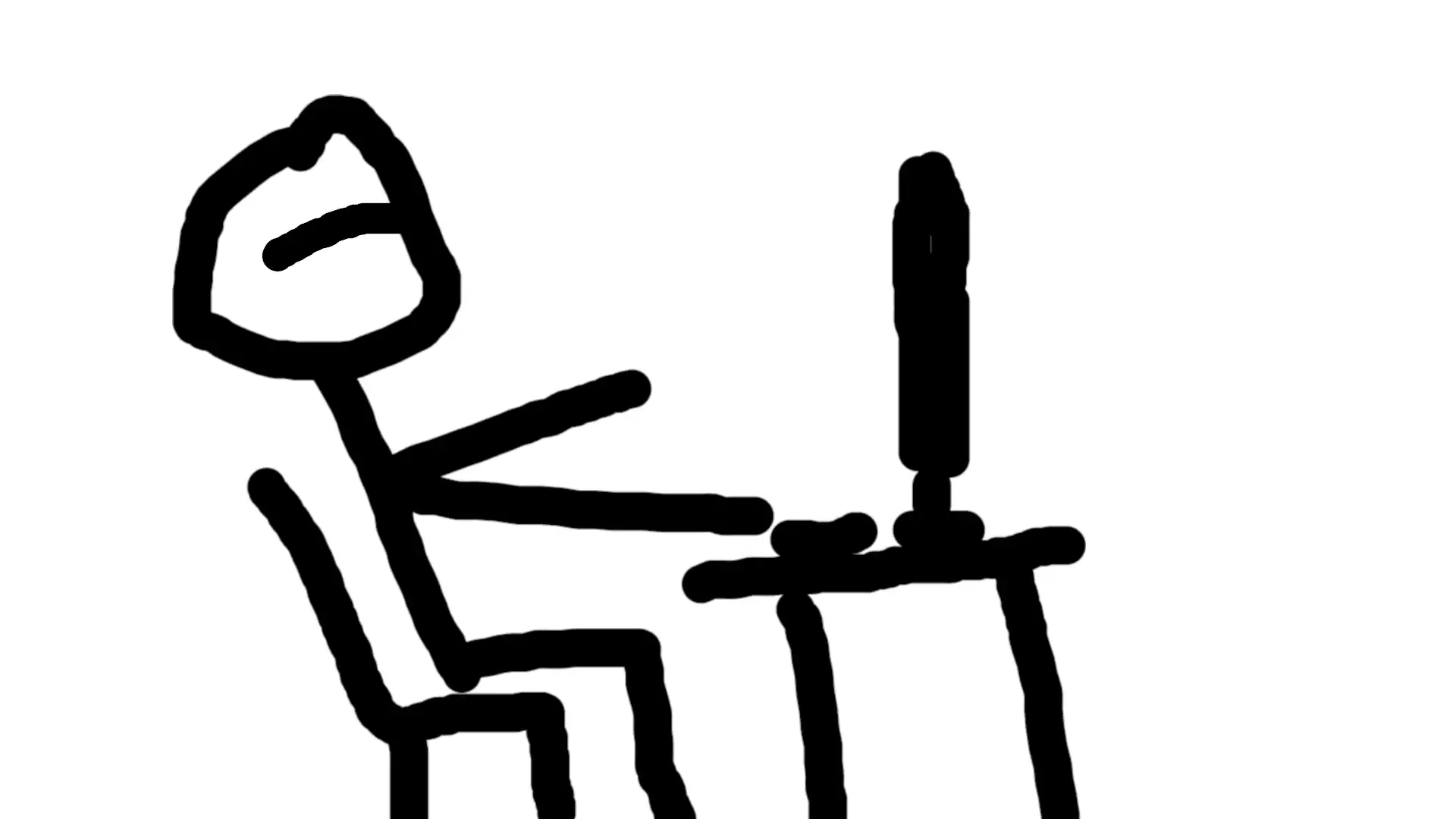 A crudely drawn stick figure using a computer