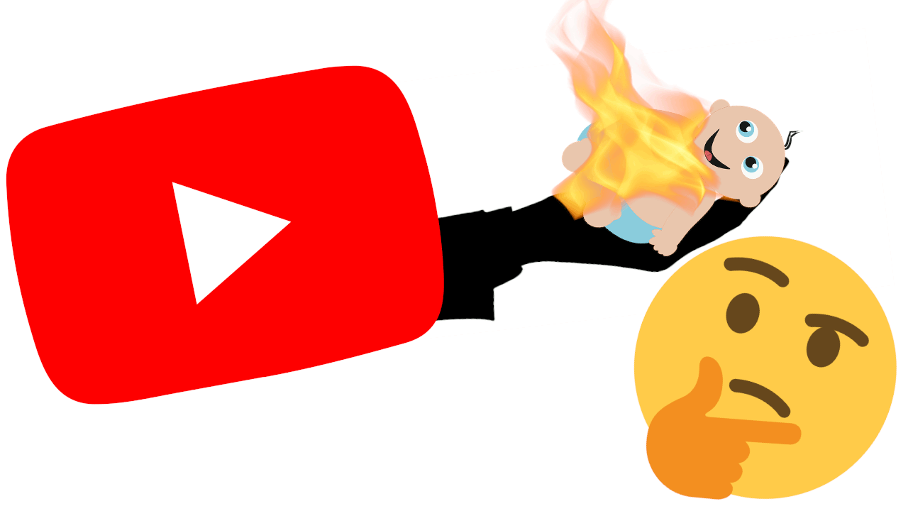 YouTube logo handing viewer a burning baby